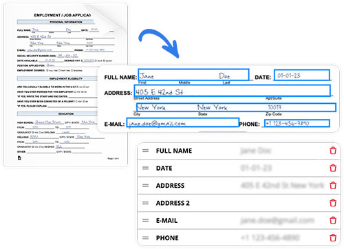 Create a form template from scanned image