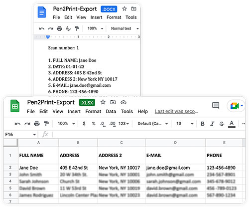 export the extracted data from image to Word or Excel