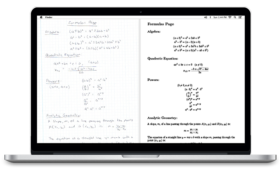 Convert math to LaTeX