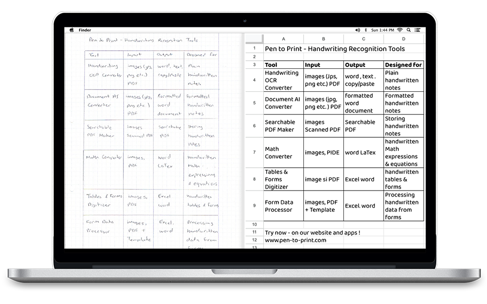 Convert tables to Excel